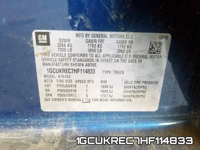 1GCUKREC7HF114833 фото 2