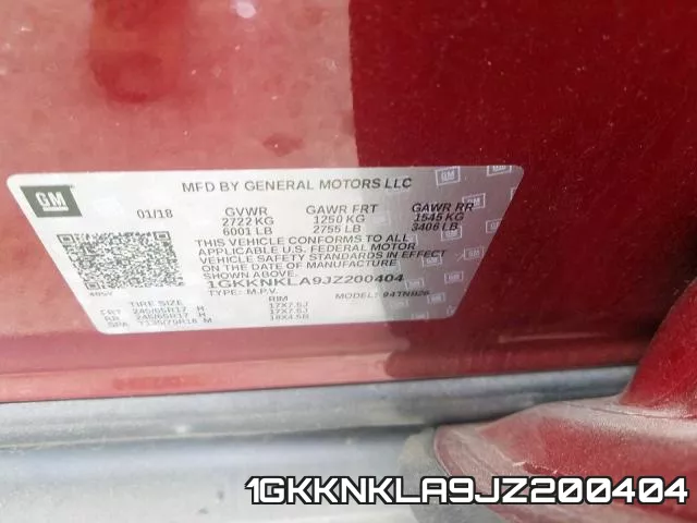 1GKKNKLA9JZ200404 фото 2