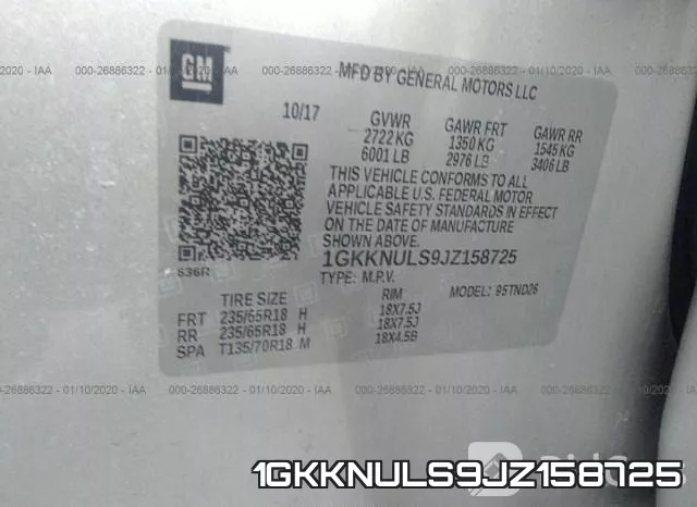 1GKKNULS9JZ158725 фото 10