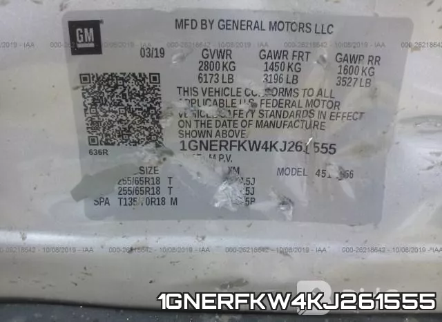 1GNERFKW4KJ261555 фото 10