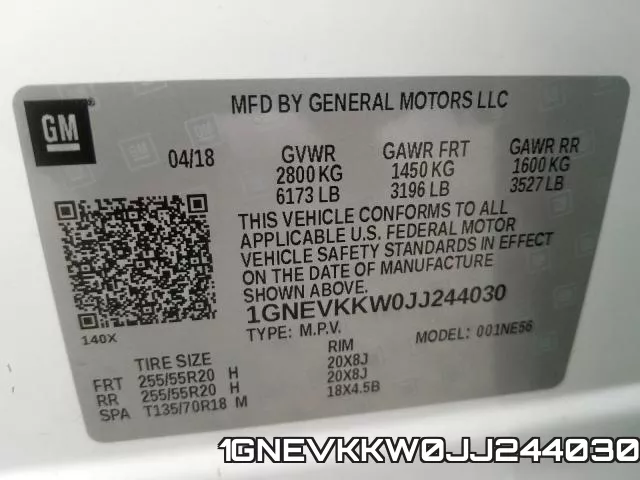 1GNEVKKW0JJ244030 фото 2