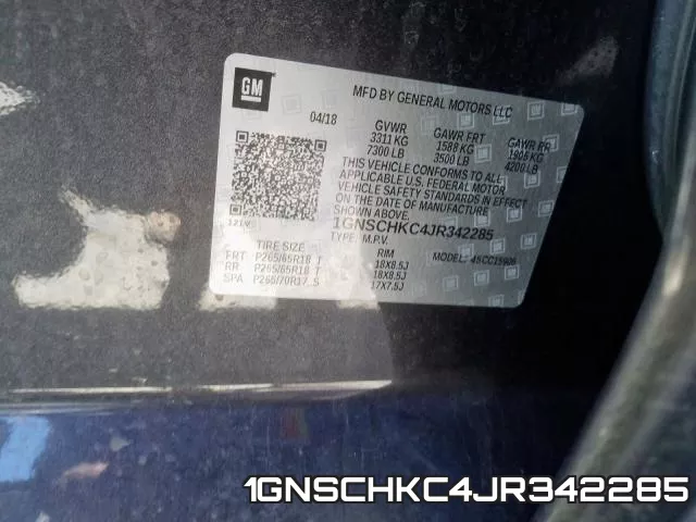 1GNSCHKC4JR342285 фото 2
