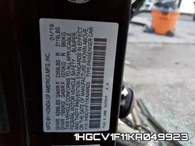 1HGCV1F11KA049923 фото 2