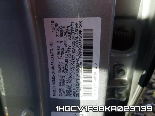 1HGCV1F38KA023739 фото 2