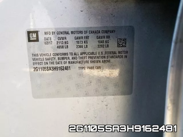 2G1105SA3H9162481 фото 2
