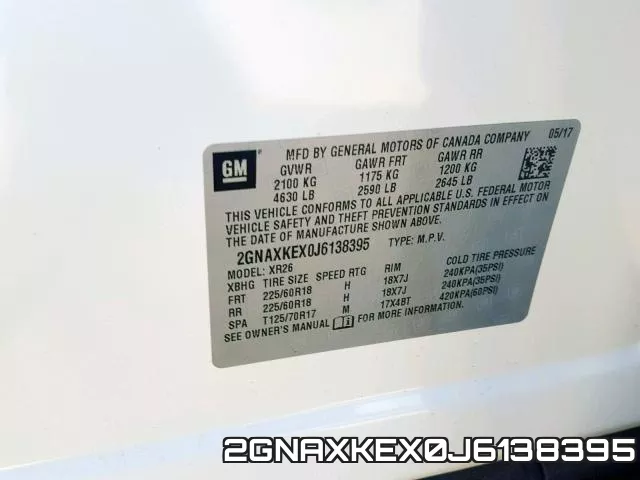 2GNAXKEX0J6138395 фото 2