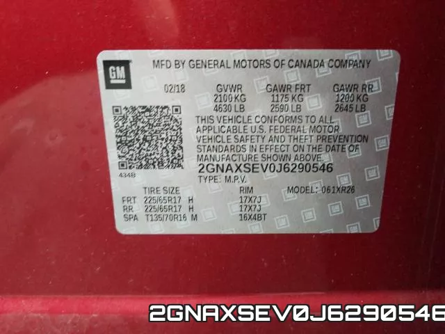 2GNAXSEV0J6290546 фото 2