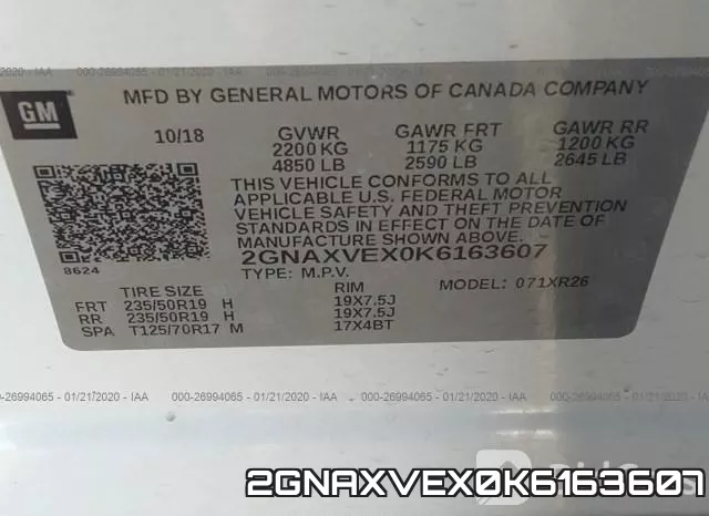 2GNAXVEX0K6163607 фото 10