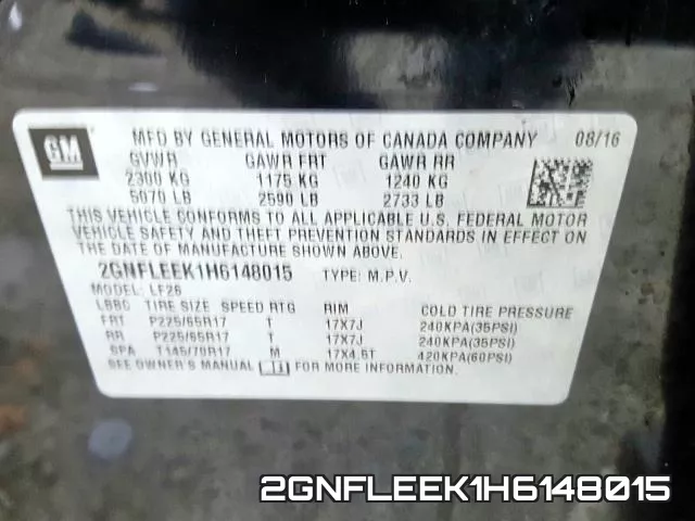 2GNFLEEK1H6148015 фото 2