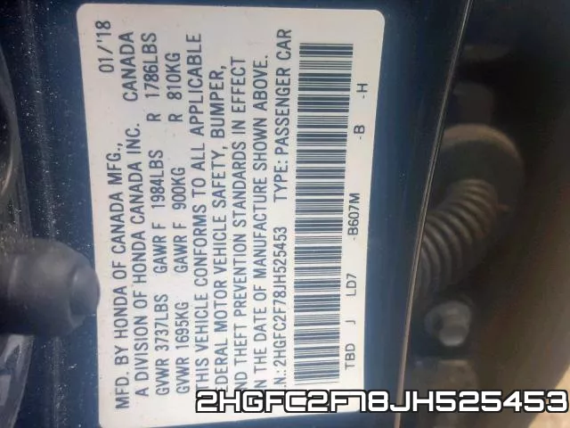 2HGFC2F78JH525453 фото 2