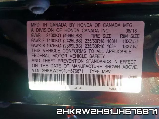 2HKRW2H91JH676871 фото 2