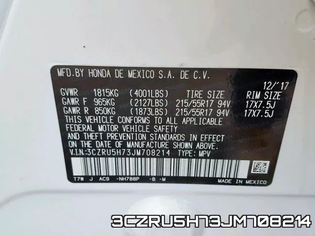 3CZRU5H73JM708214 фото 2