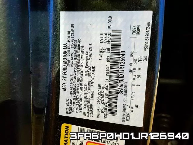 3FA6P0HD1JR126940 фото 2