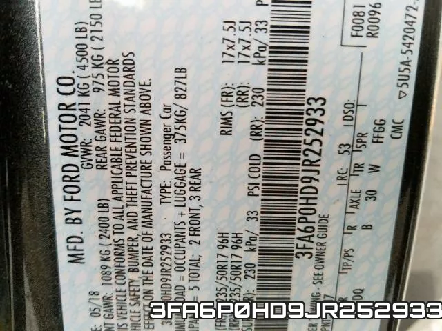 3FA6P0HD9JR252933 фото 2
