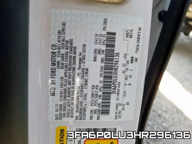 3FA6P0LU3HR296136 фото 2