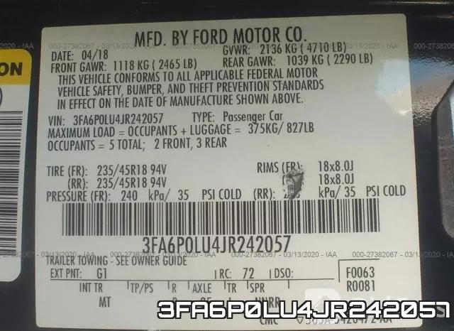 3FA6P0LU4JR242057 фото 10