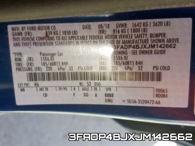 3FADP4BJXJM142662 фото 2