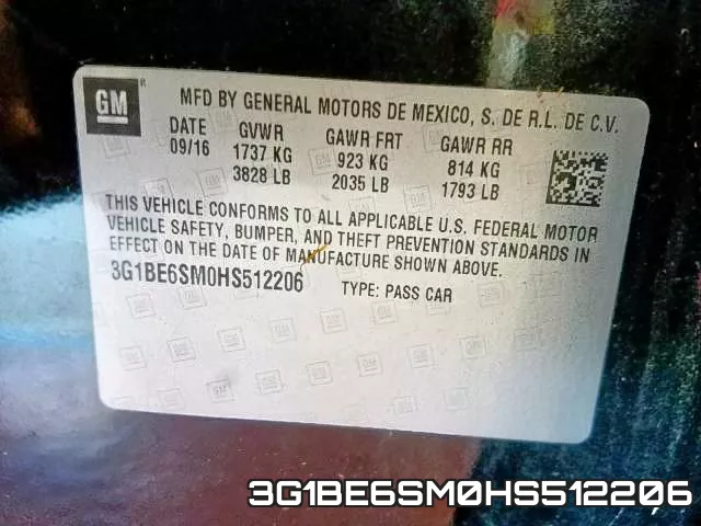 3G1BE6SM0HS512206 фото 2