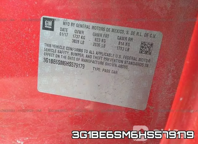 3G1BE6SM6HS579179 фото 10