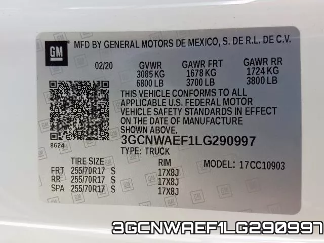 3GCNWAEF1LG290997 фото 2