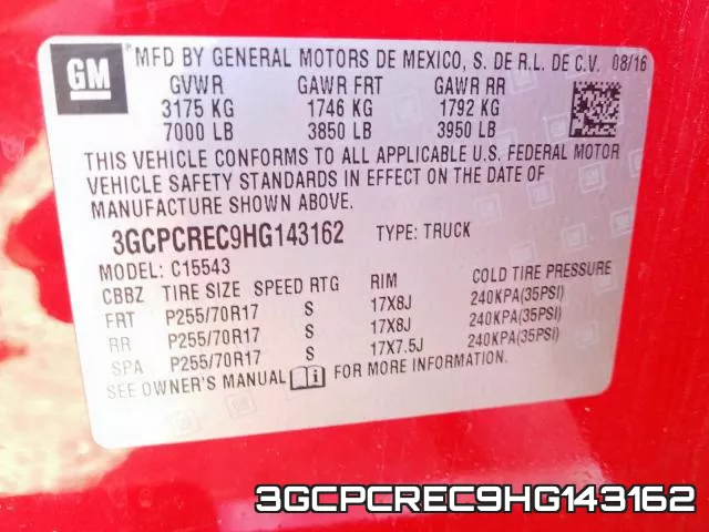 3GCPCREC9HG143162 фото 2