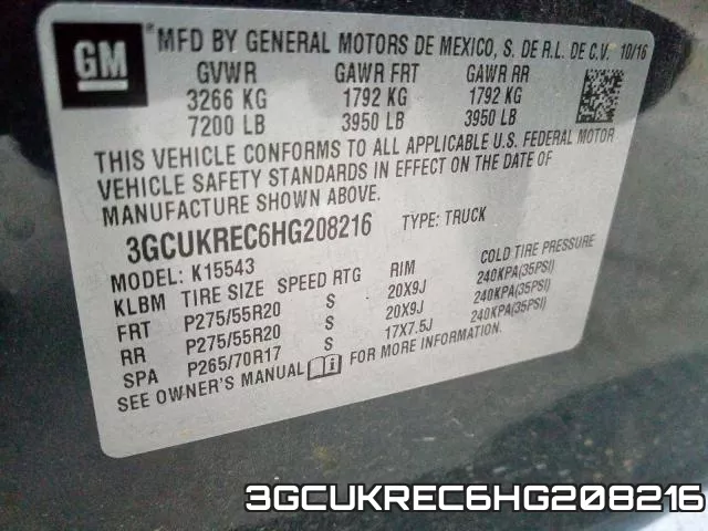 3GCUKREC6HG208216 фото 2
