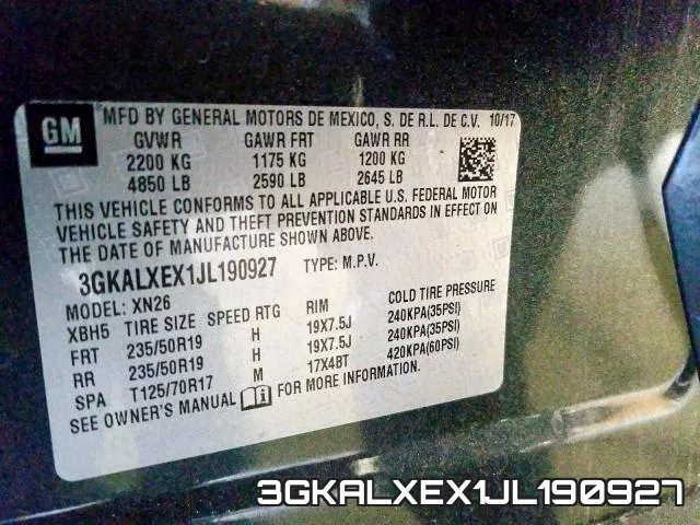 3GKALXEX1JL190927 фото 2