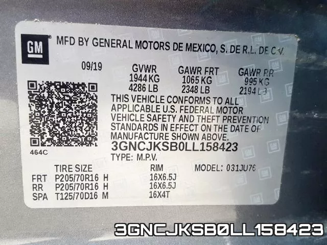 3GNCJKSB0LL158423 фото 2