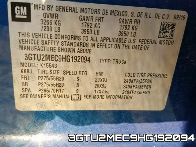 3GTU2MEC9HG192094 фото 2