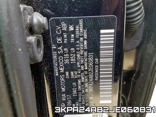 3KPA24AB2JE060831 фото 2
