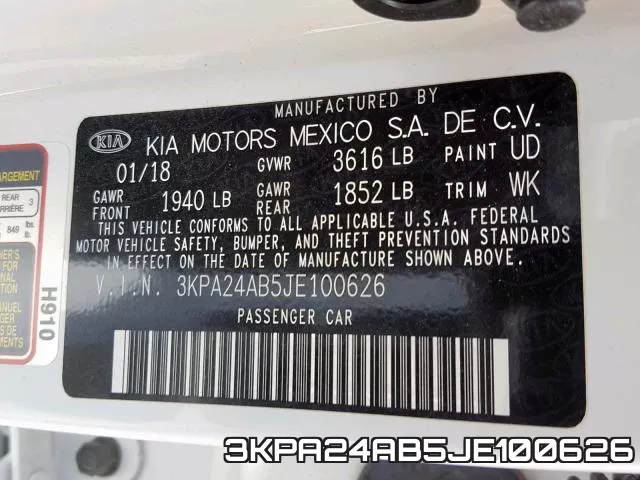 3KPA24AB5JE100626 фото 2