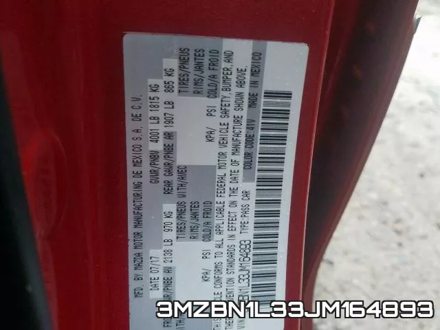 3MZBN1L33JM164893 фото 2