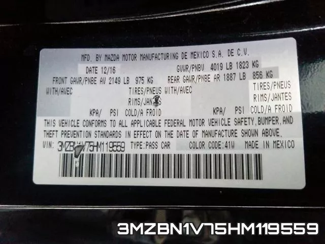 3MZBN1V75HM119559 фото 2