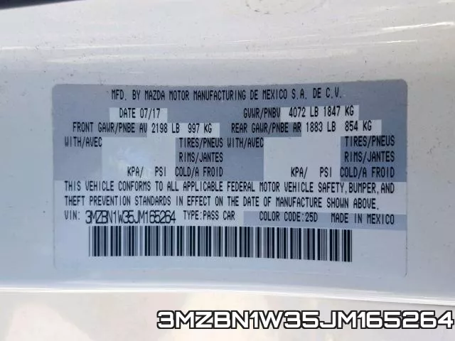 3MZBN1W35JM165264 фото 2