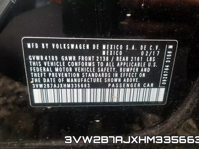 3VW2B7AJXHM335663 фото 2