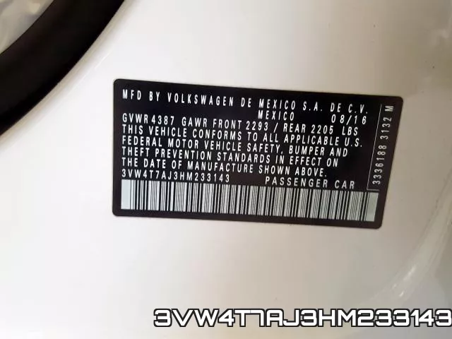 3VW4T7AJ3HM233143 фото 2