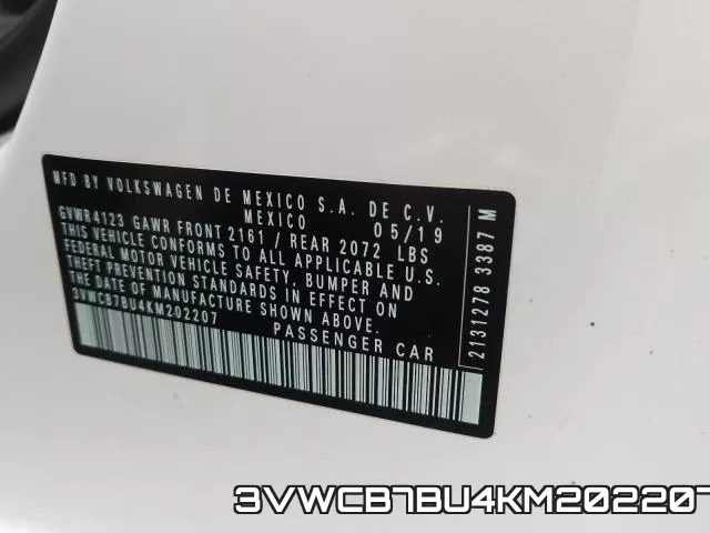 3VWCB7BU4KM202207 фото 2