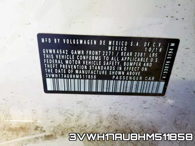 3VWH17AU8HM511858 фото 2
