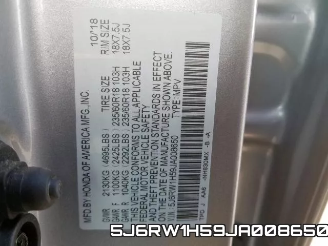 5J6RW1H59JA008650 фото 2
