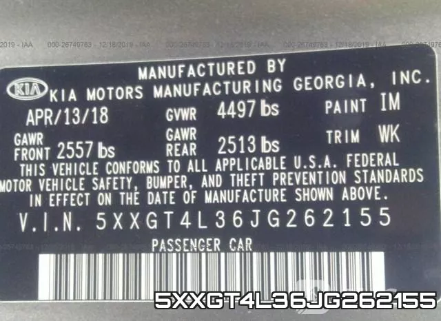 5XXGT4L36JG262155 фото 10