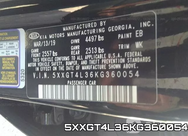 5XXGT4L36KG360054 фото 10