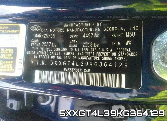 5XXGT4L39KG364129 фото 10