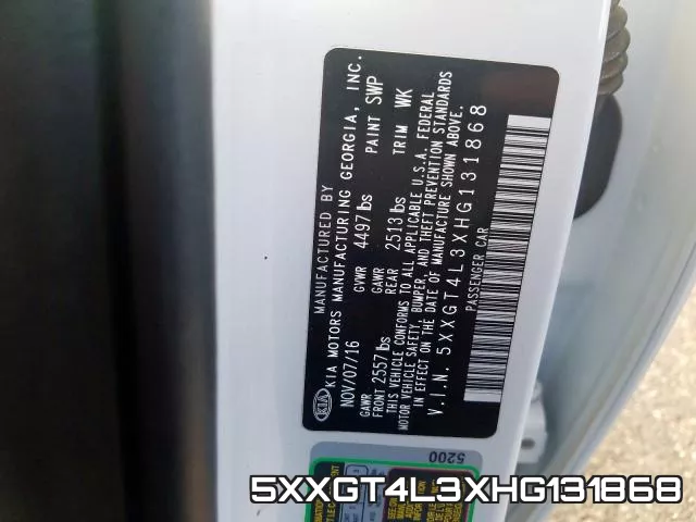 5XXGT4L3XHG131868 фото 2
