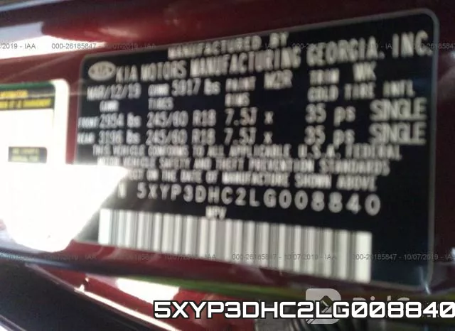 5XYP3DHC2LG008840 фото 10