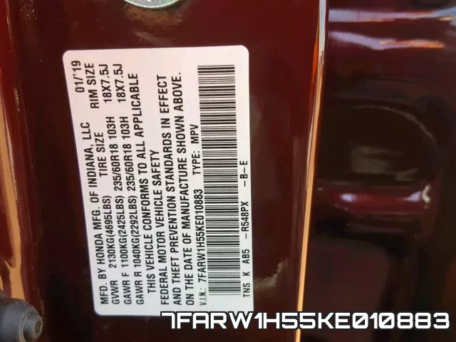 7FARW1H55KE010883 фото 2