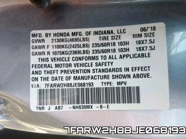 7FARW2H88JE068193 фото 2