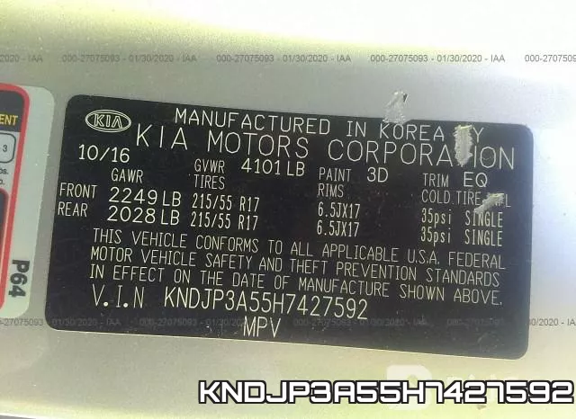 KNDJP3A55H7427592 фото 10