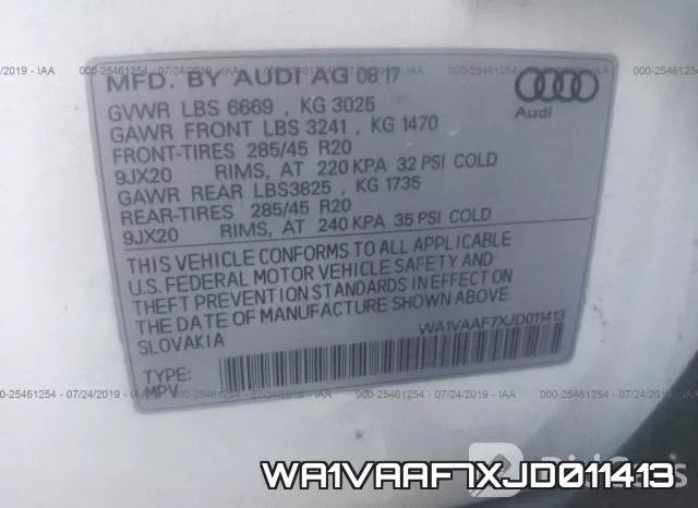 WA1VAAF7XJD011413 фото 10