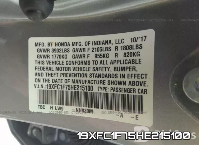 19XFC1F75HE215100 фото 10