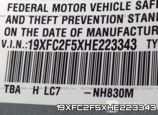 19XFC2F5XHE223343 фото 10